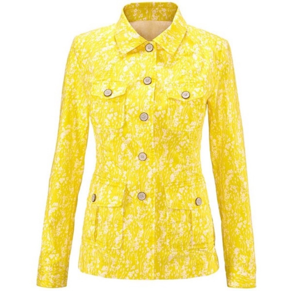 Cabi Yellow Field Of Daisies Field Jacket, Small, EUC